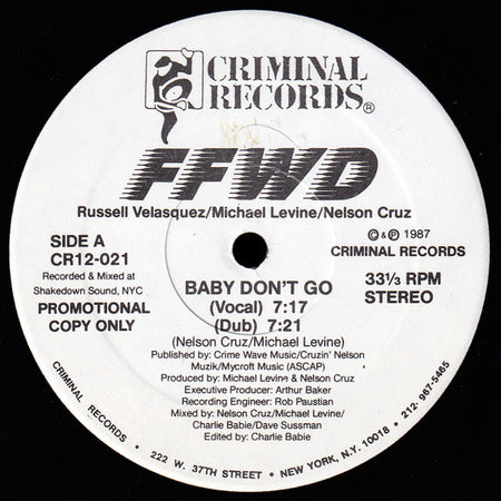 FFWD (4) : Baby Don't Go / Baby No Te Vayas (12", Promo)