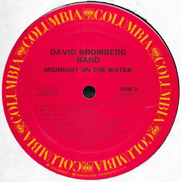 David Bromberg Band : Midnight On The Water (LP, Album)