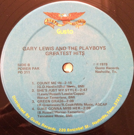 Gary Lewis & The Playboys : Greatest Hits (LP, Comp)