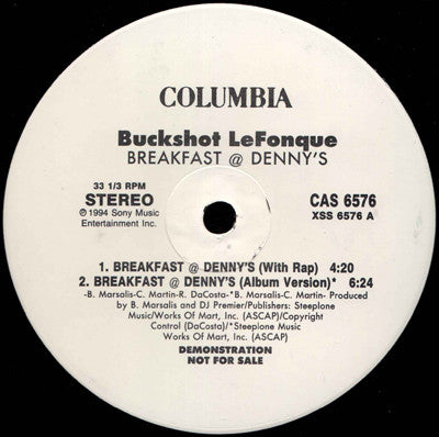 Buckshot LeFonque : Breakfast @ Denny's (12", Promo)