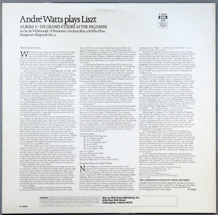André Watts : André Watts Plays Liszt (Album 1) (LP, Album, Club, RCA)