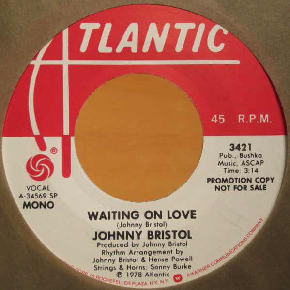 Johnny Bristol : Waiting On Love (7", Mono, Promo)