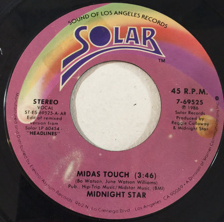 Midnight Star : Midas Touch (7", Single, Styrene, AR )