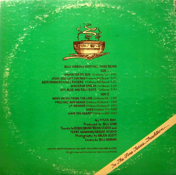 ZZ Top : Tres Hombres (LP, Album, Ter)