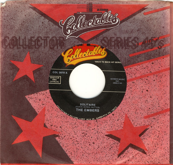 The Embers (9) / Bob & Earl : Solitaire / Harlem Shuffle (7", Single)