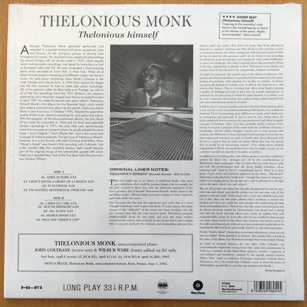 Thelonious Monk : Thelonious Himself (LP, Album, Ltd, RE, RM, 180)