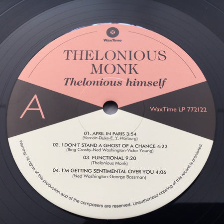 Thelonious Monk : Thelonious Himself (LP, Album, Ltd, RE, RM, 180)