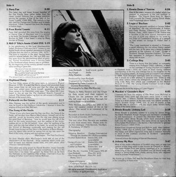 Jean Redpath : Song Of The Seals (LP, Album)