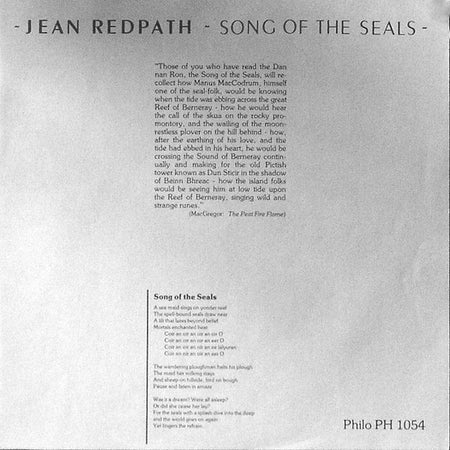 Jean Redpath : Song Of The Seals (LP, Album)
