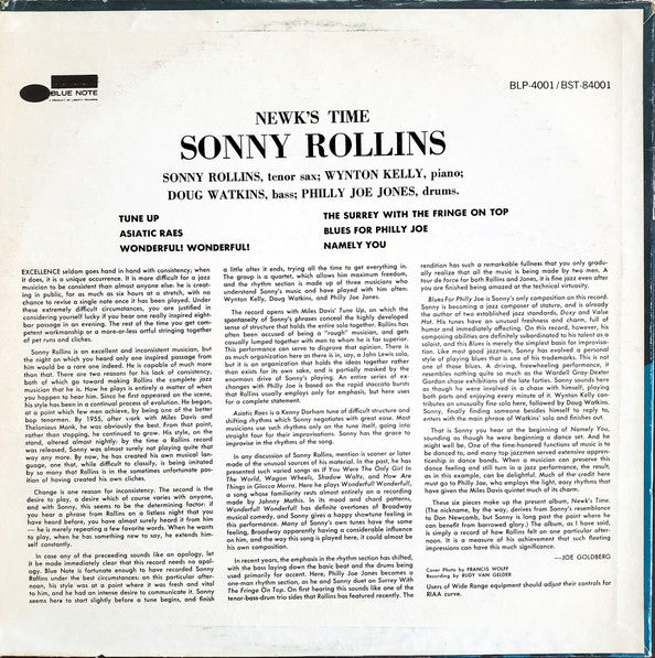 Sonny Rollins : Newk's Time (LP, Album, RE)