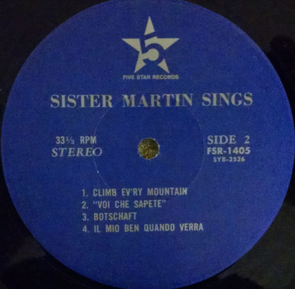Sister Martin De Porres Coleman : Sister Martin Sings (LP)