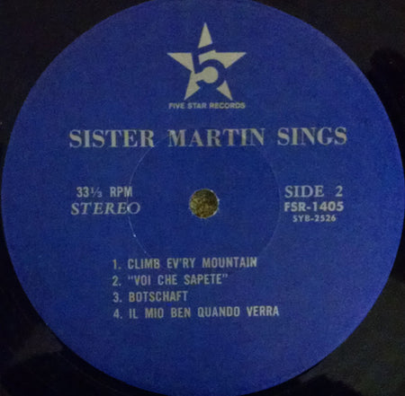 Sister Martin De Porres Coleman : Sister Martin Sings (LP)