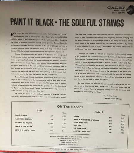 The Soulful Strings : Paint It Black (LP, Mono, Promo)