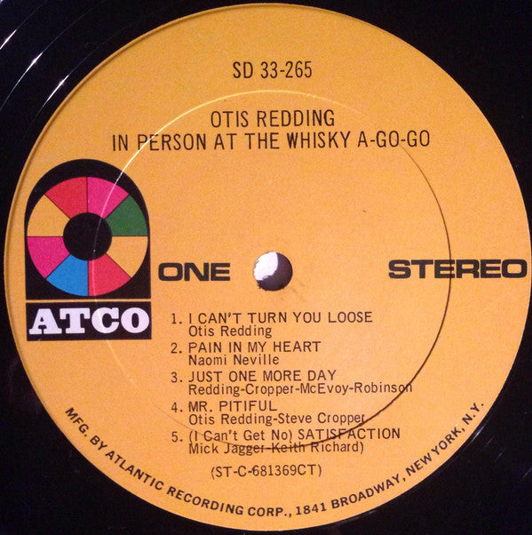 Otis Redding : In Person At The Whisky A Go Go (LP, Album, CT )