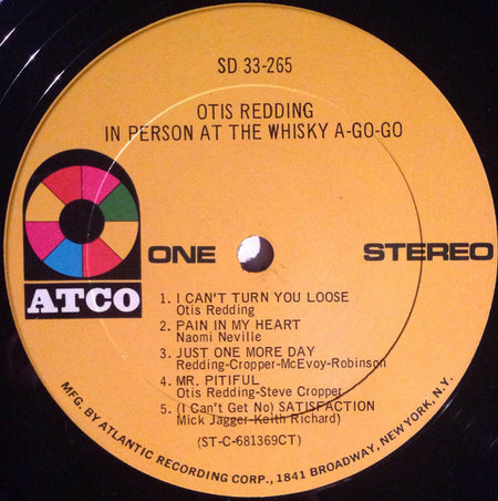 Otis Redding : In Person At The Whisky A Go Go (LP, Album, CT )