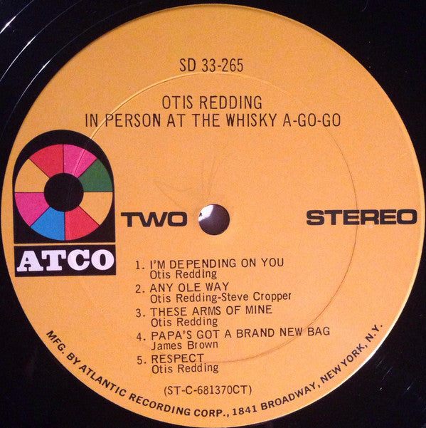 Otis Redding : In Person At The Whisky A Go Go (LP, Album, CT )