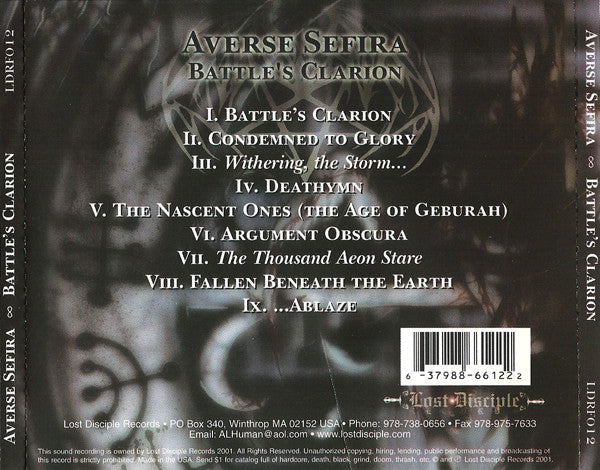 Averse Sefira : Battle's Clarion (CD, Album)