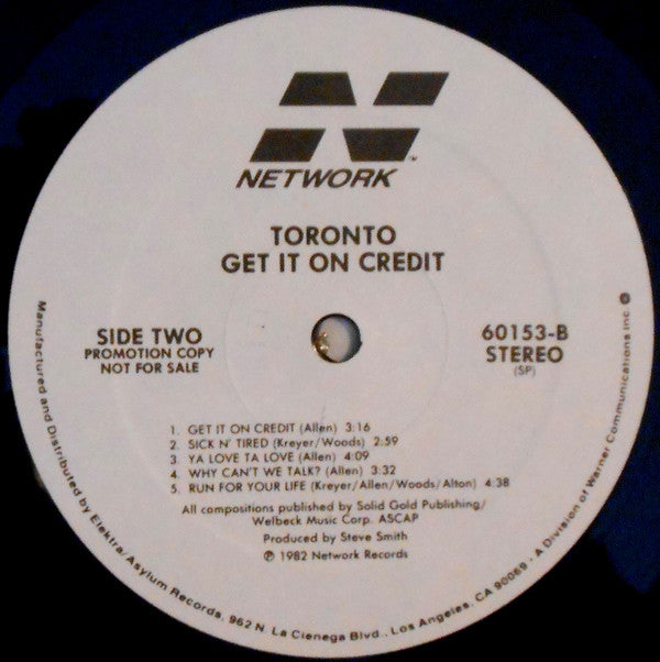 Toronto (4) : Get It On Credit (LP, Album, Promo, SP)