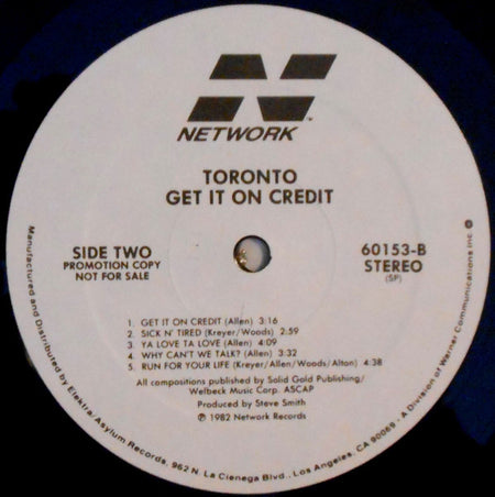 Toronto (4) : Get It On Credit (LP, Album, Promo, SP)