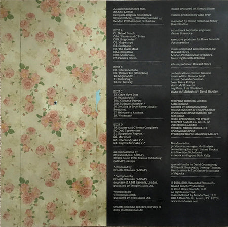 Howard Shore / Ornette Coleman / London Philharmonic Orchestra : Naked Lunch (Complete Original Soundtrack) (2xLP, Album, RM)