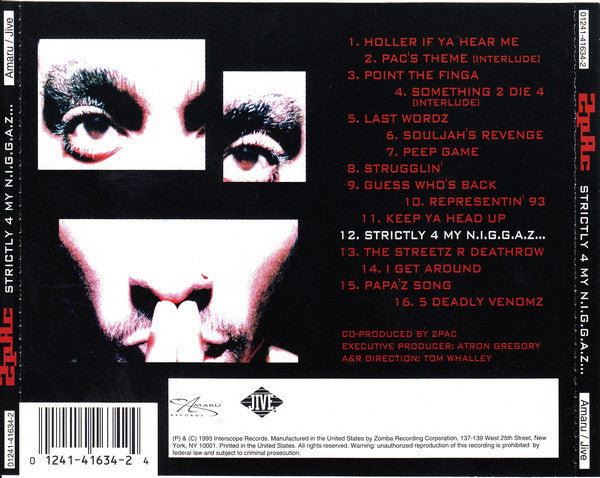 2Pac : Strictly 4 My N.I.G.G.A.Z. (CD, Album, RE, RP)