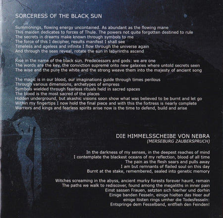 Witchblood (2) : Sorceress Of The Black Sun (CD, Album)