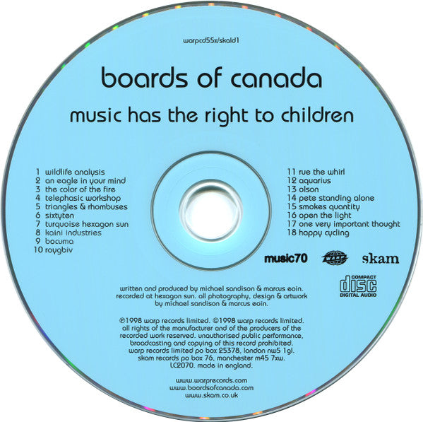Boards Of Canada : Music Has The Right To Children (CD, Album, RE, RP, Dig)