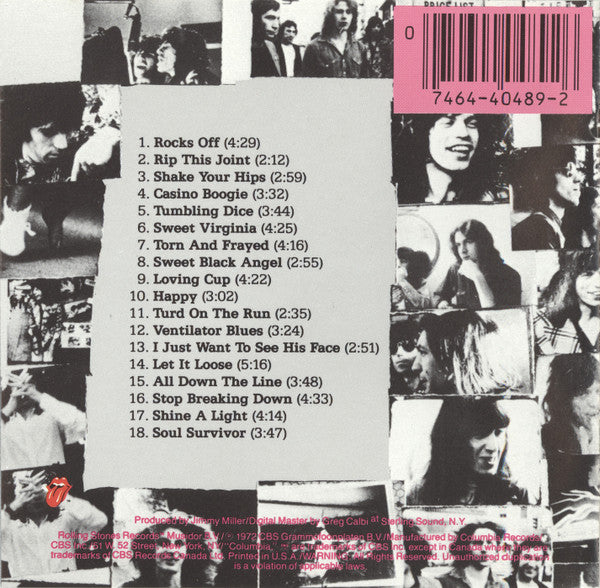 The Rolling Stones : Exile On Main St. (CD, Album, RE)