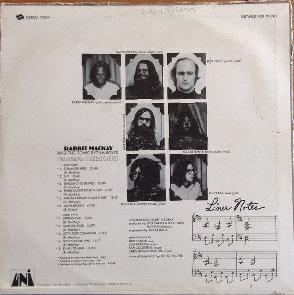 Rabbit MacKay & The Somis Rhythm Boyze : Passing Through (LP, Album)