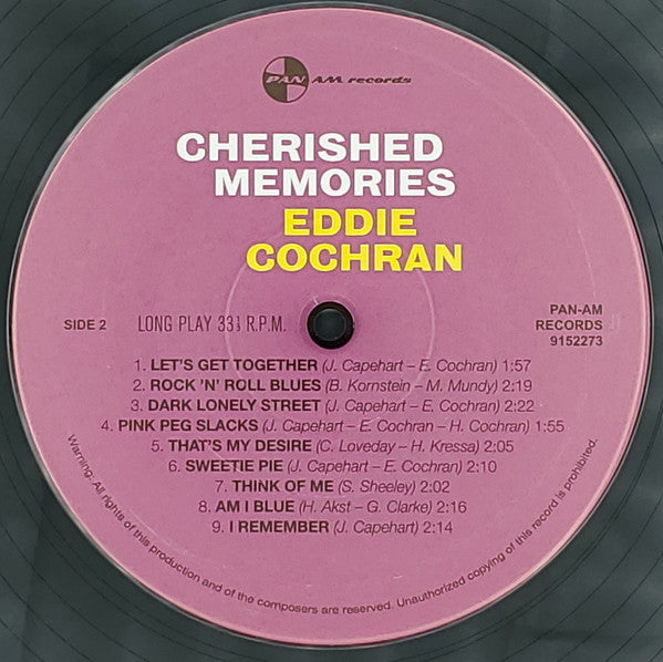 Eddie Cochran : Cherished Memories (LP, Album, Mono, Ltd, RE, 180)