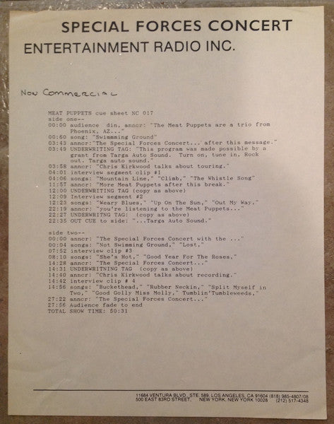 Meat Puppets : Special Forces Radio Concert (LP, Promo, Transcription, Non)