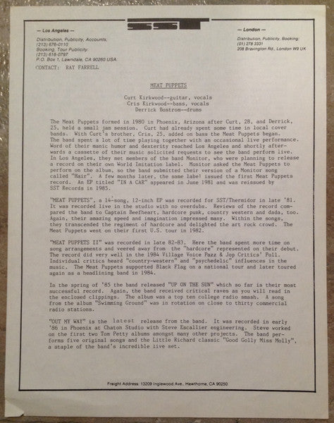 Meat Puppets : Special Forces Radio Concert (LP, Promo, Transcription, Non)