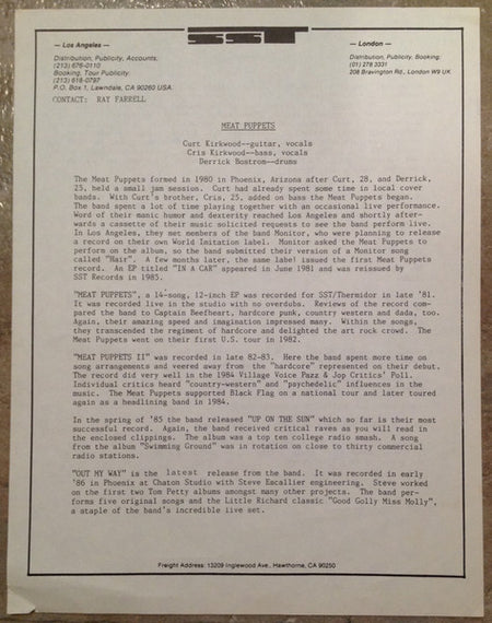 Meat Puppets : Special Forces Radio Concert (LP, Promo, Transcription, Non)