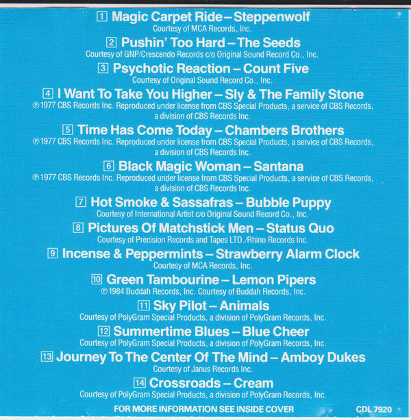 Various : The Best Of 60s Psychedelic Rock (Original Master Recordings) (CD, Comp)