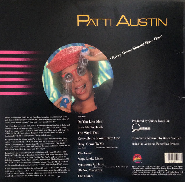 Quincy Jones Presents Patti Austin : Every Home Should Have One (LP, Album, Jac)