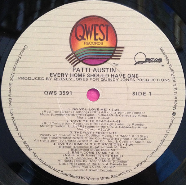 Quincy Jones Presents Patti Austin : Every Home Should Have One (LP, Album, Jac)
