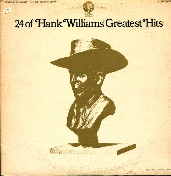 Hank Williams : 24 Of Hank Williams' Greatest Hits (2xLP, Comp, Gat)