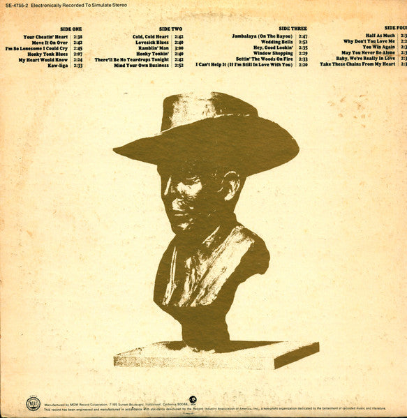 Hank Williams : 24 Of Hank Williams' Greatest Hits (2xLP, Comp, Gat)