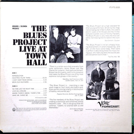 The Blues Project : Live At Town Hall (LP, Album, MGM)