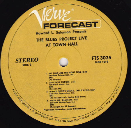 The Blues Project : Live At Town Hall (LP, Album, MGM)
