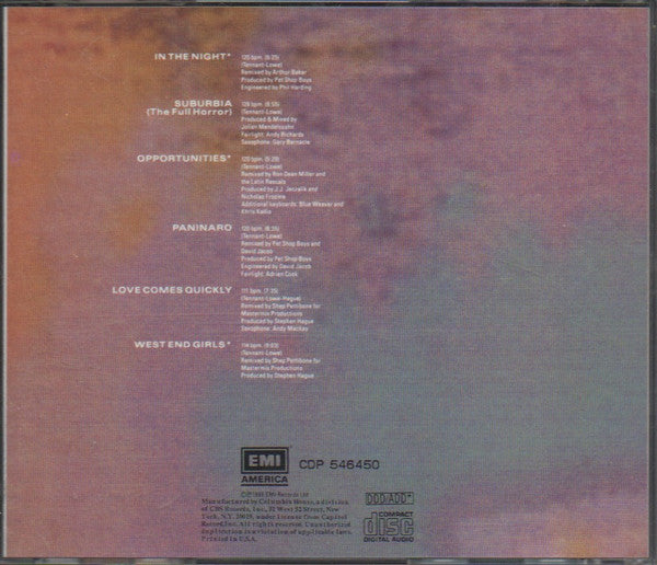 Pet Shop Boys : Disco (The Pet Shop Boys Remix Album) (CD, Comp, Club, Col)