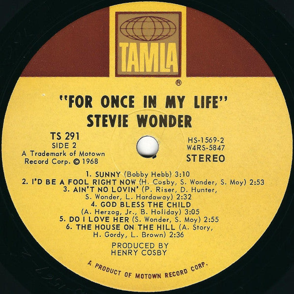 Stevie Wonder : For Once In My Life (LP, Album, RP, Ind)