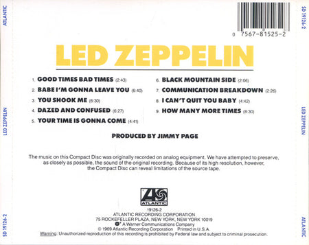 Led Zeppelin : Led Zeppelin (CD, Album, RE, Spe)