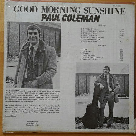 Paul Coleman : Good Morning Sunshine (LP, Album)