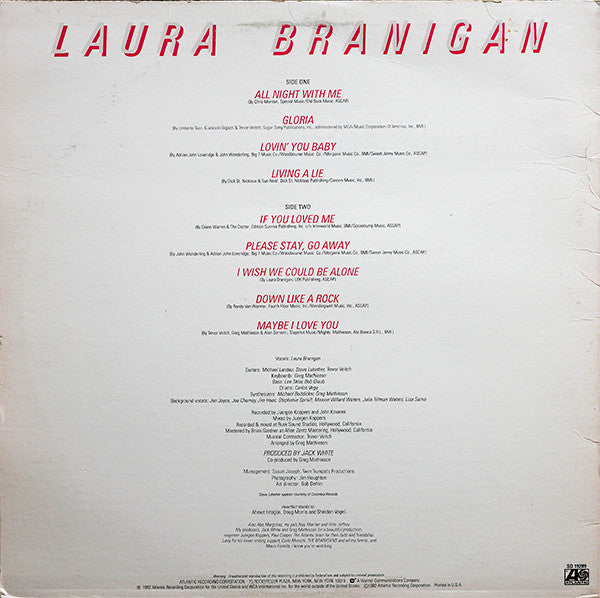 Laura Branigan : Branigan (LP, Album, Eur)