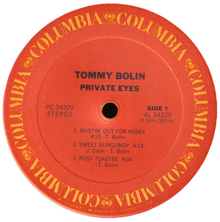 Tommy Bolin : Private Eyes (LP, Album, RE)