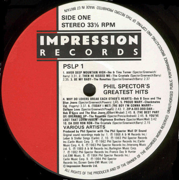 Various Artists* : Phil Spector's Greatest Hits (LP, Comp, RE)