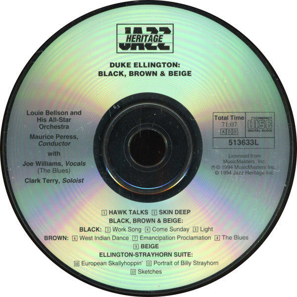 Louie Bellson & His All-Star Orchestra, Maurice Peress : Duke Ellington: Black, Brown & Beige (CD, Album, Club)