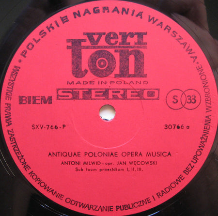 Antoni Milwid, Capella Cracoviensis , Dyr. Stanisław Gałoński : Sub Tuum Praesidium (LP, Album)