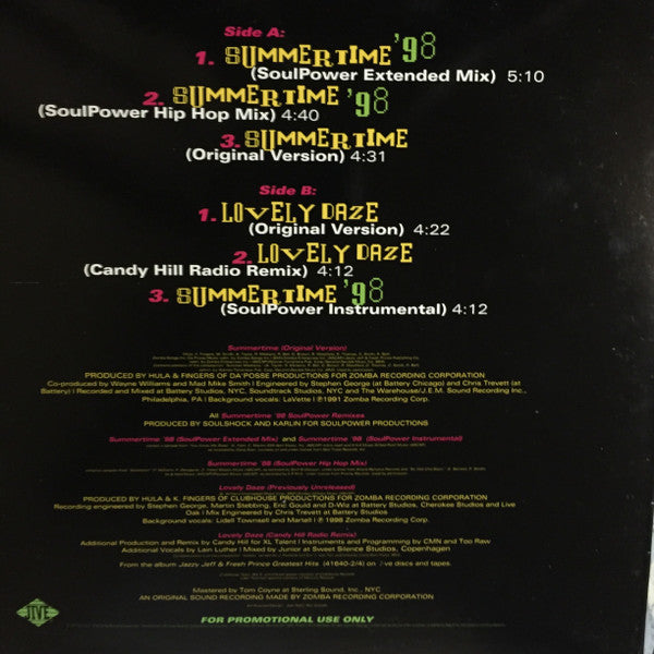 DJ Jazzy Jeff & The Fresh Prince : Summertime '98 (12", Promo)